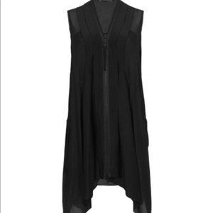 All Saints Silk Zipper Front Dress in Black